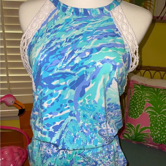 Lilly Pulitzer NWT Lala Romper Blue Haven Hey Hey Soleil $138 Size XS - Picture 4 of 11